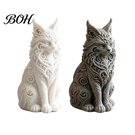 Decorative Cat Figure For Home 3D Printed Maine Ornaments, Figurine for Table Decor, Cool Small Sculpture Desk with Intricate Details, Gifts Mom Women
