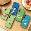 O-l Snoopy Phone Case For Samsung S25,S24,S21,S22,S23,S30,Ultra,S20,Plus,Fe,Note,10,9,5G Black Cover