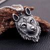 Vintage Silver Color Viking Wolf Head Pendant Necklace 316l Stainless Steel Norse Viking Amulet Necklace Men Women Gift Jewelry