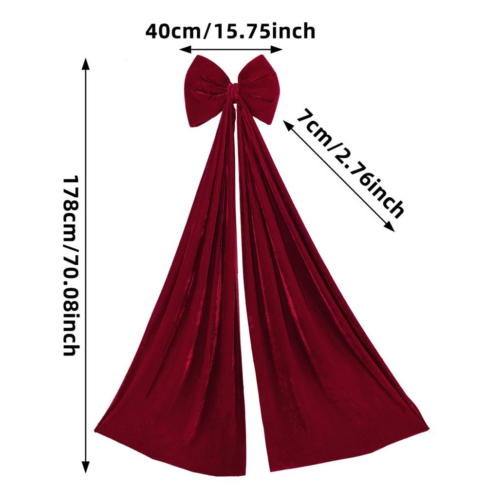 Christmas Tree Giant Bow Velvet Red BowknotTopper Christmas Tree Decorations Pendant For Holiday Party Wedding Mall 1Pcs красный