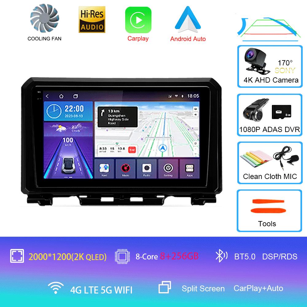 Car Radio Android 14 Carplay Auto For Suzuki Jimny 2018 2019 2020 Multimedia Video Player GPS Navigation DSP 2Din DVD Stereo 4G