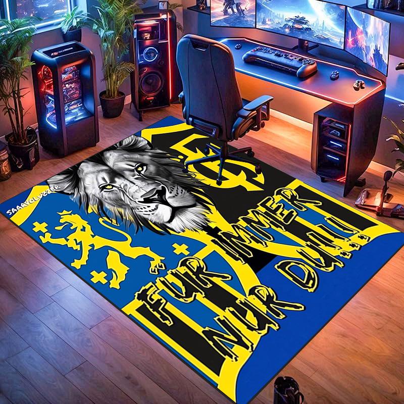 Portugal: Lion Emblem Green Shield carpet Suitable for all seasons floor mats Office chair cushion Fashion Bathroom mat