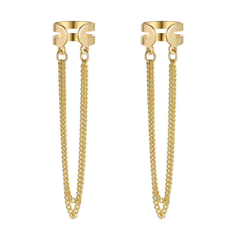 Gold Silver Color Leaves Clip Earring for Women Men Creative Simple C Ear Cuff Non-Piercing Ear Ear Clip Set Trendy Jewelry Gift