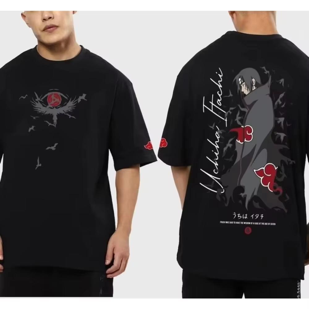 

2026 new moisturewicking and breathable fabric Tshirt featuring the Naruto character design in pure cotton for men 4XL