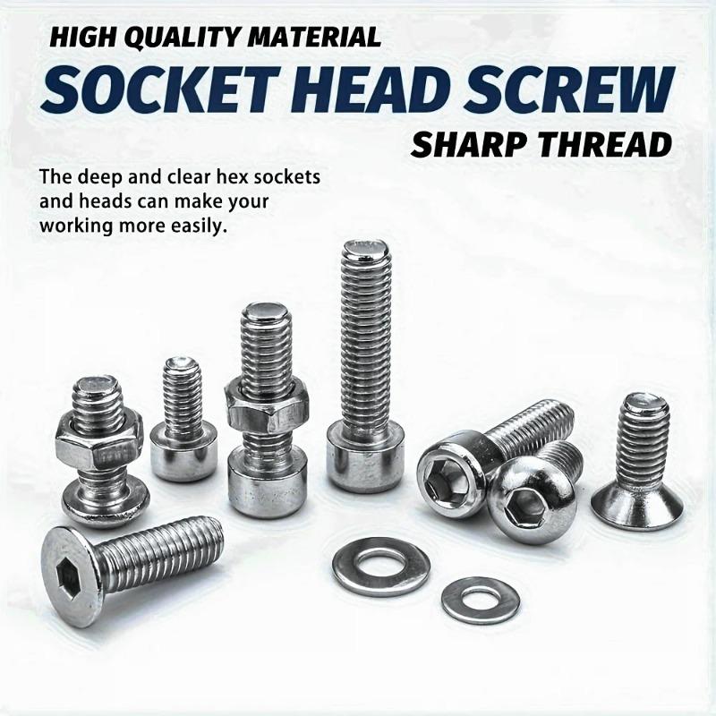 880pcs M2 M3 M4 M5 Cup Head Screws Bolts for Hardware Manufacturing Industry