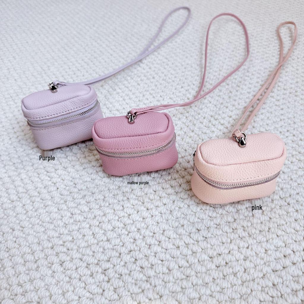 2025 Stylish Cowhide Mini Purse: Neck Hanging Lipstick, Earphone, Coin Holder