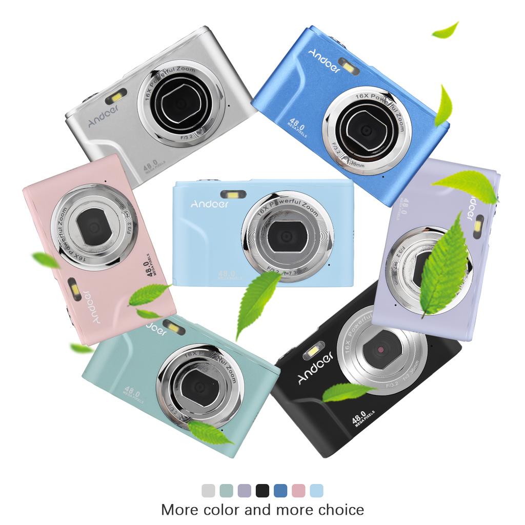 Digital Camera 48MP 1080P 2.4in 16X Zoom Autofocu Smart Detection Portable Video Camera
