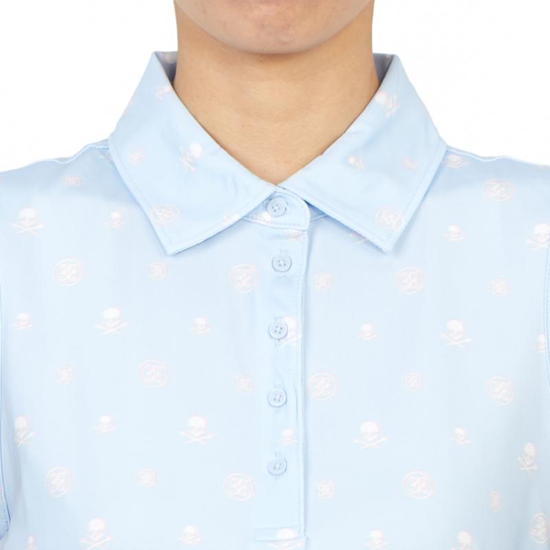 Galleria G Fore Pore Golfwear Damen S Kragen Ärmelloses T-Shirt G4lS23k562 Himmelblau