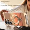 For Samsung Galaxy S25 Ultra S24 Ultra Carbon Fiber Texture Frameless Magnetic Stand Anti-Fingerprint Phone Case