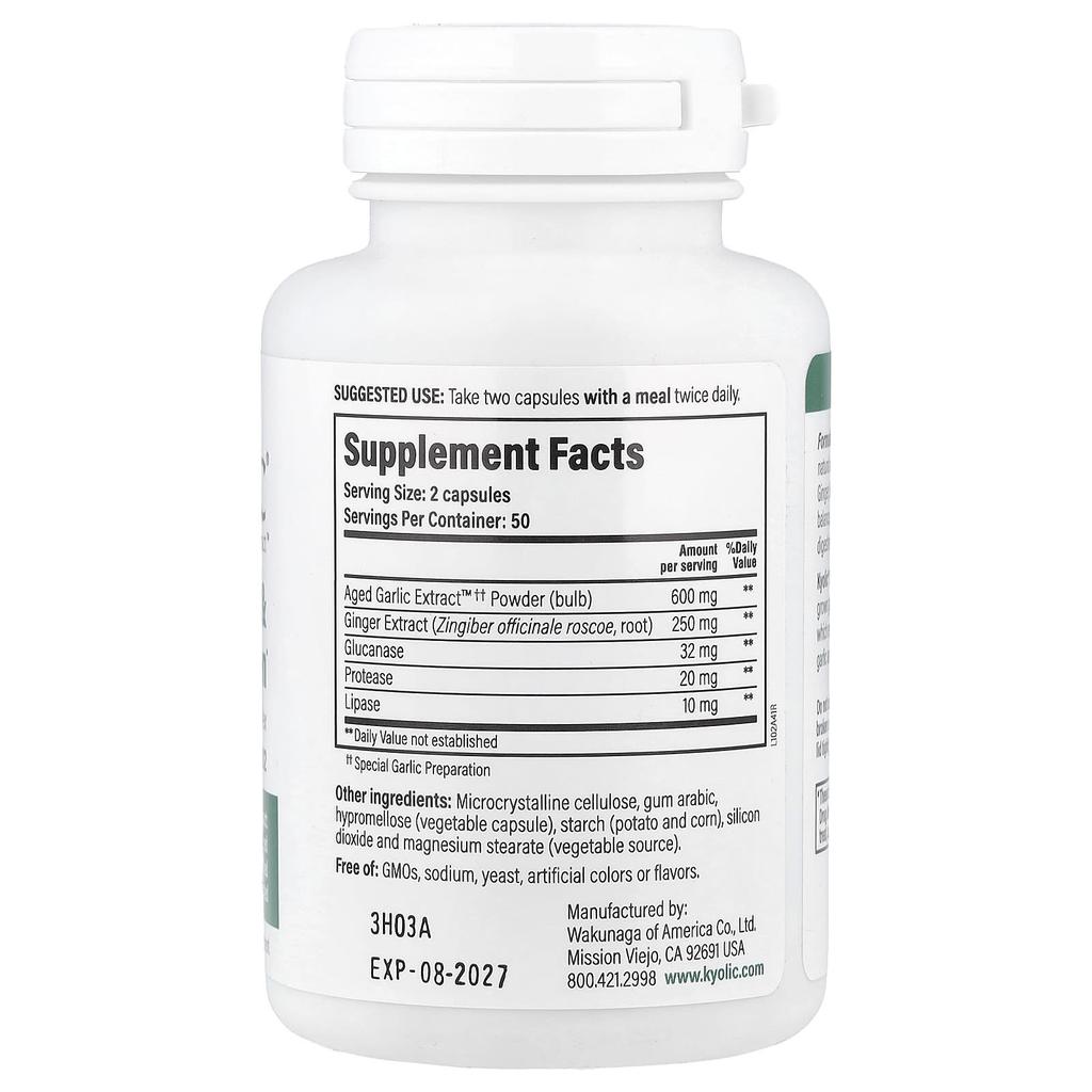 Aged Garlic Extract, Candida Elimination & Digestion Formula 102, 100 Veggie Caps