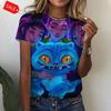 T-shirt Estiva KPop Y2K con Stampa Demon Hunters Donna Manica Corta T-shirt 3D Moda Casual Girocollo Top Largo da Donna