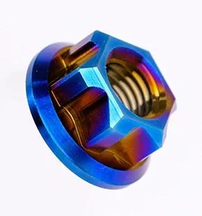 Golden Blue Grey Purple Candy Green M5 M6 M8 M10 M12 A3 Flange Screw Nut TC4 GR5 Titanium Alloy DIY Motorcycle