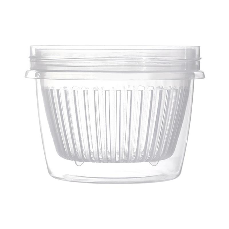 Kitchen Refrigerator Storage Box Fresh-Keeping Box Vegetable Food Basket Drain Sealed Crisper Double-layer Round