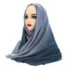 Color Matching Wrinkled Scarf Women'S Head Scarf Gradual Change Color Silk Scarf
