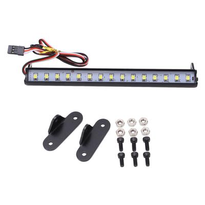 1 10 RC Roof Light Bar Universal White Light RC Crawler Light Bar with 15 LED Lamp Beads Mounting Brackets for 1 10 RC