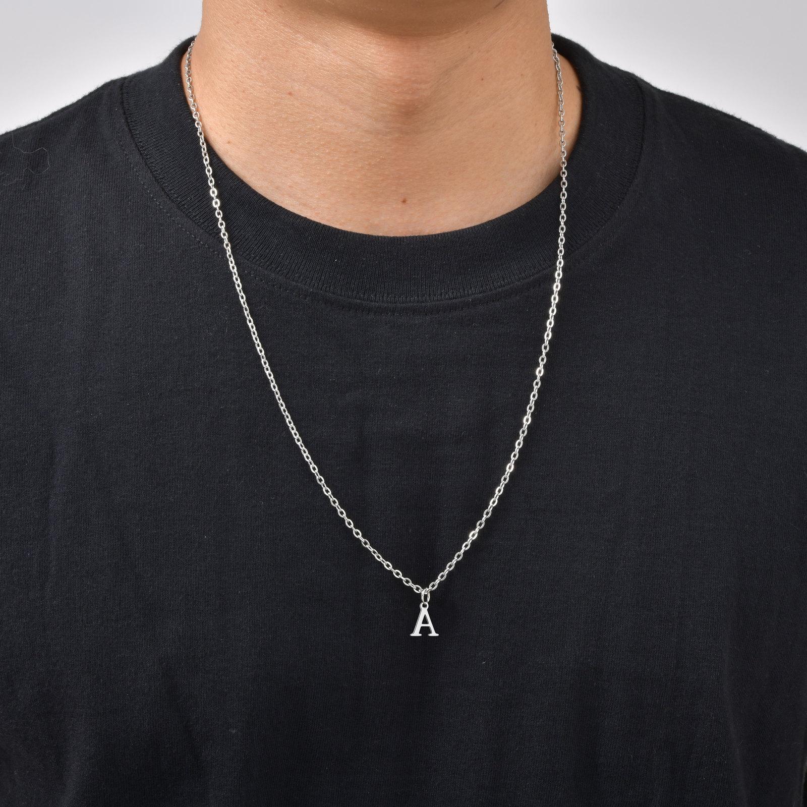 

Vnox Men’s A-Z Letter Initial Necklace, 60cm Waterproof Stainless Steel Rope O-chain Cuban Chains, 26 Letters Pendant Necklaces A&60cm