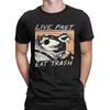 T-shirt Homme Raccoon Graphique Live Fast Eat Trash T-shirt Casual Manches Courtes Col Rond Coton 4XL Vêtements