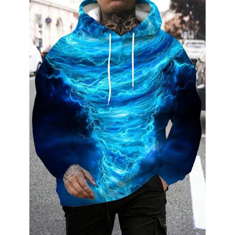 Men's Autumn and Winter 3D Printed Hooded Fashion Versatile Trend Breathable Casual Hoodies & Sweatshirts (men’s)