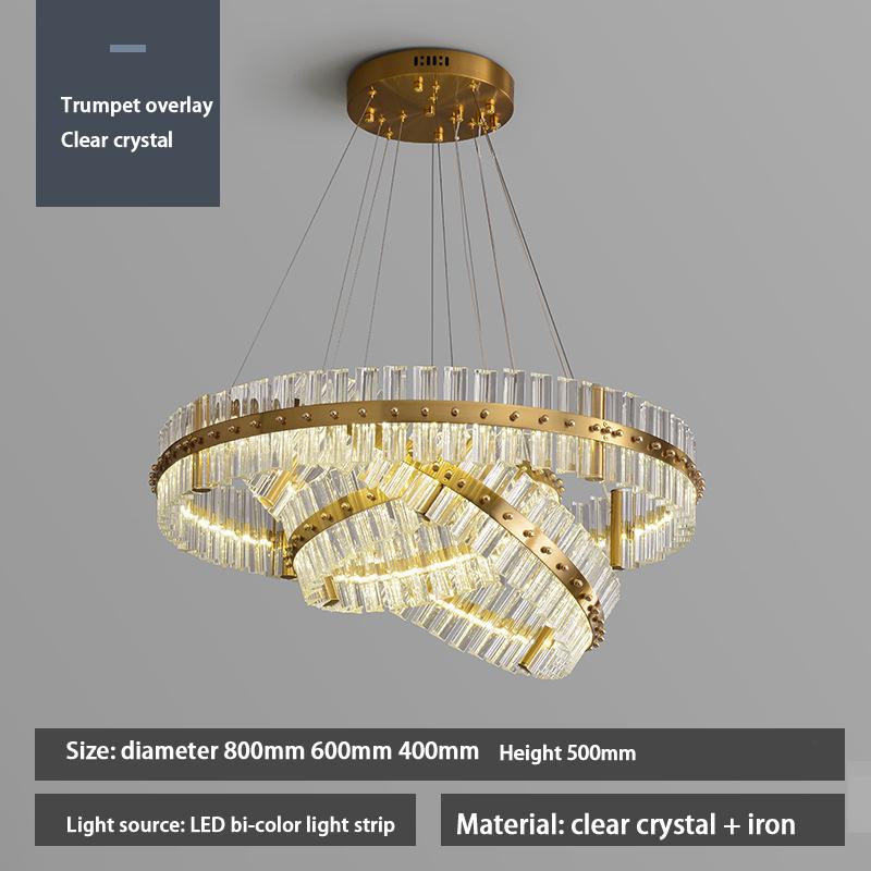 Modern LED Chandeliers for Living Room Ring Crystal Light Chandelier Dining Room Cristal Hanging Lamp Lustre Luminaires Fixtures