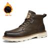 Fashion 2025 Mens Thick Bottom Boots Leather Fashion Non-Slip Motorcycle Ankle Boots British Style Comfortable Versatile Business Shoes