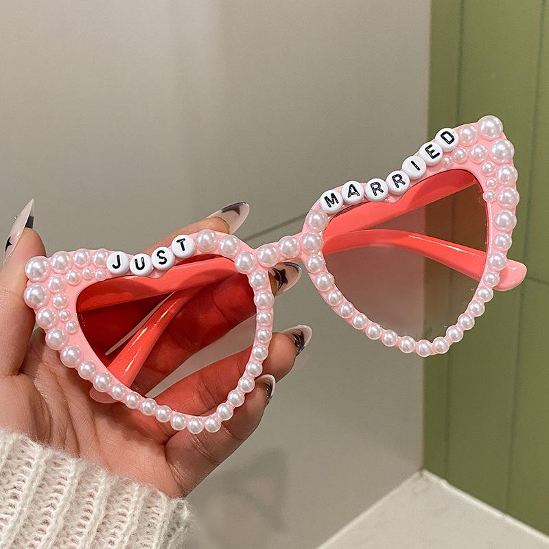 

Bridal Heart Pearl Sunglasses with UV Protection for Women