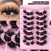 7 Pairs Of Segmented False Eyelashes, Natural Thick Imitation Mink Eyelashes, Curled Eyelashes