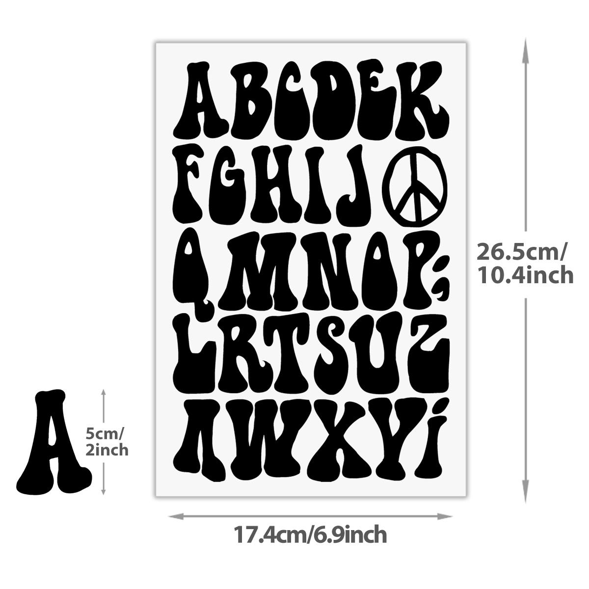 

Creative Iron-on Patches with 2-Inch Alphabet Letters, Clothing Stickers, Heat Transfer Vinyl for Printing on T-Shirts, Sweatshirts, Caps
