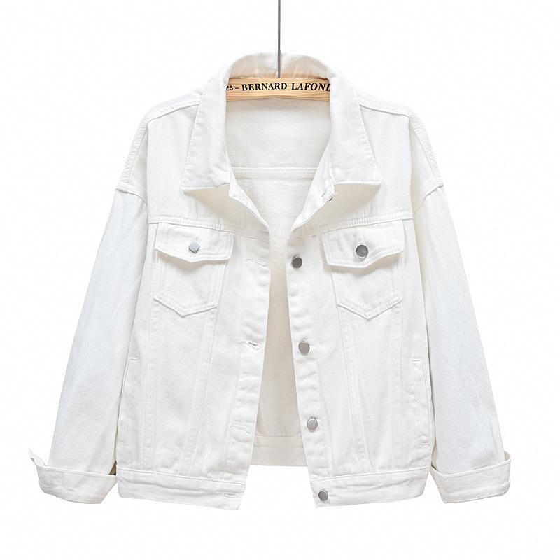 Damen Rosa Frühling Locker Geschnittene Jeansjacke - Kurz, Langärmlig, Übergröße, Lässiger Koreanischer Stil