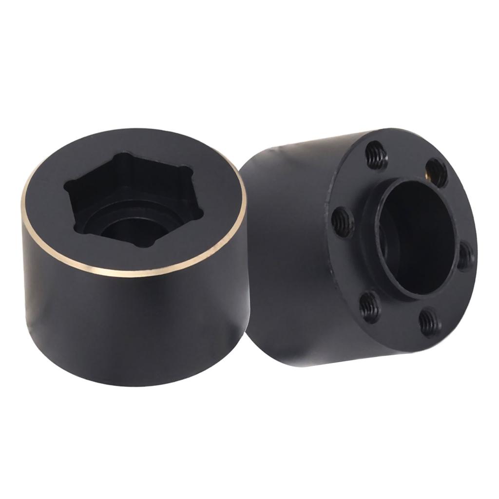 2pcs 1.9 2.2 Inch Wheel Hex Hub Widen Adapter Brass Black Wheel Rim Adapter for Remote Control Car 15mm / 0.6in