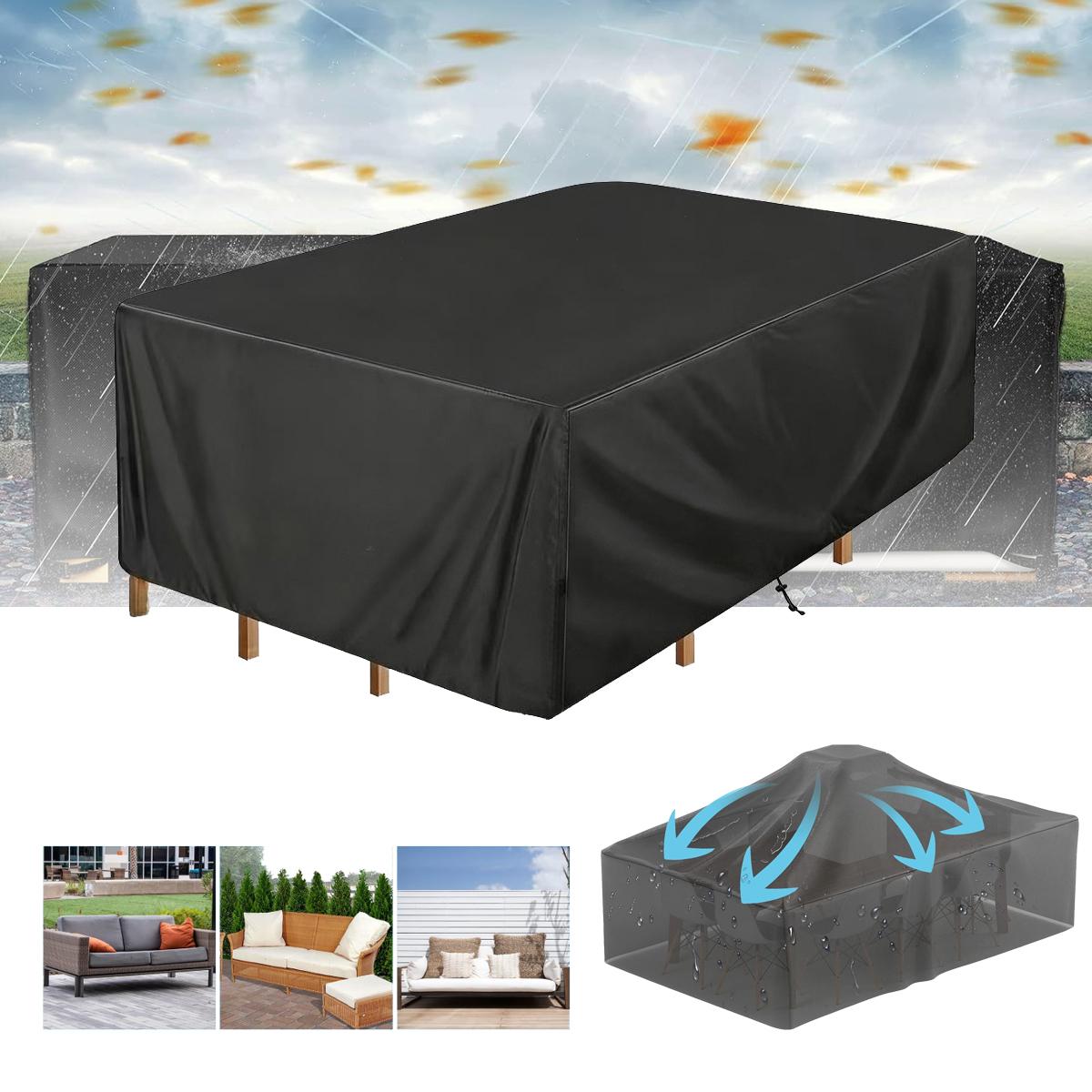 

14 Universal Size Sunproof and Windproof Rectangular Patio Covers Tear Resistant Outdoor Square Table and Chair Protective Cover 90x90x90cm чёрный