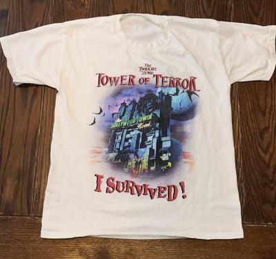 I Survived Tower of Terror White Disney T-Shirt Size S-5XL Reprint
