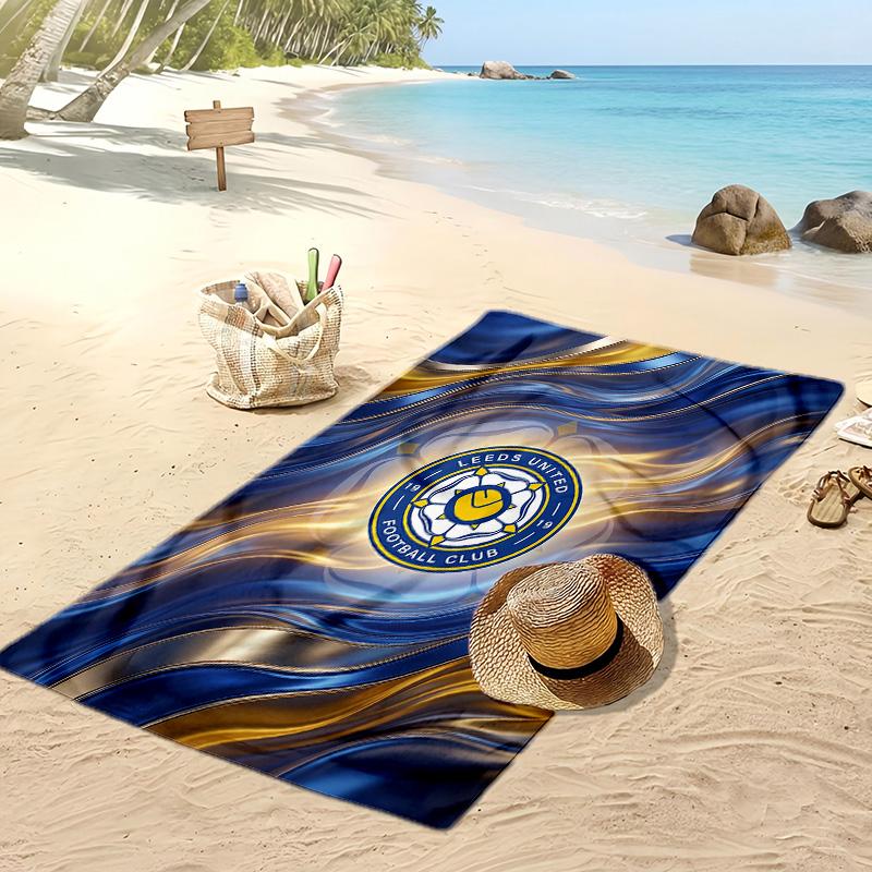 Leeds United Fußball-Druck Strandtuch, Großes Weiches Schnelltrocknendes Handtuch für Strand Camping Schwimmen