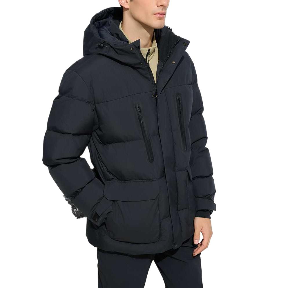 Fila James Jean Collaboration Explore Hooded Zip Long Sleeve Down Jacket Men Outerwear Deep-Black A11M447917F-BK
