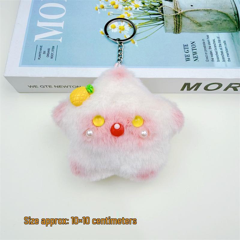 Star Squeaky Plush Doll Keychain for Girls' Bags, Ornaments, and Gifts