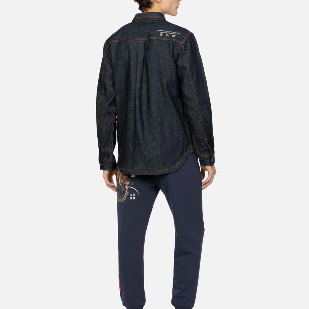 Evisu AW23 Seagull Logo And Icon Embroidered Shirt Men shirts Denim-Blue 2EAHTM3SL7031XXCT