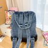 Schoolbag new street trend retro denim backpack lazy style shopping light shoulder cross tote bag