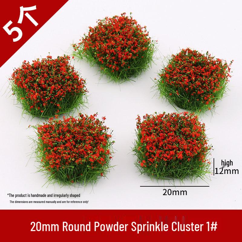 Miniature Grass Tufts for Sand Table Models - Wild Scenery Vegetation & Flower Clusters