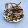 Brass Sundial Compass  Handmade Leather Case, Nautical Gift Compass