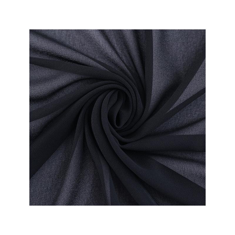Ultra Schwarzes Seidenchiffon Hanfu Robenkleid mit Kopftuch