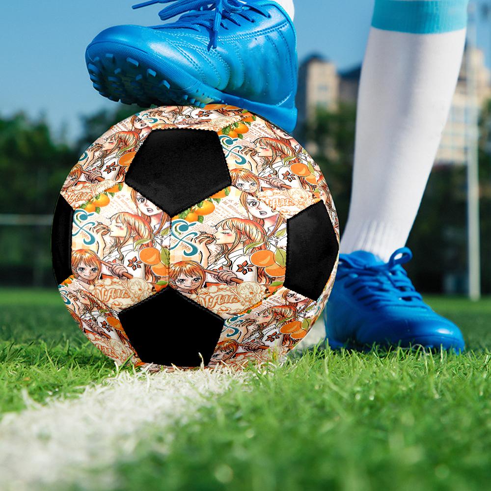 1pc ONE PIECE Nami Football Soccer Ball Size 5 Indoor Soccer Ball Fashion Colorful Backyard Game -Great For Sports Fans Gift HE32