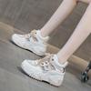 2025 new leather belt drill hollow dad shoes women's summer lightweight inner height increase casual sports shoes platform sandals