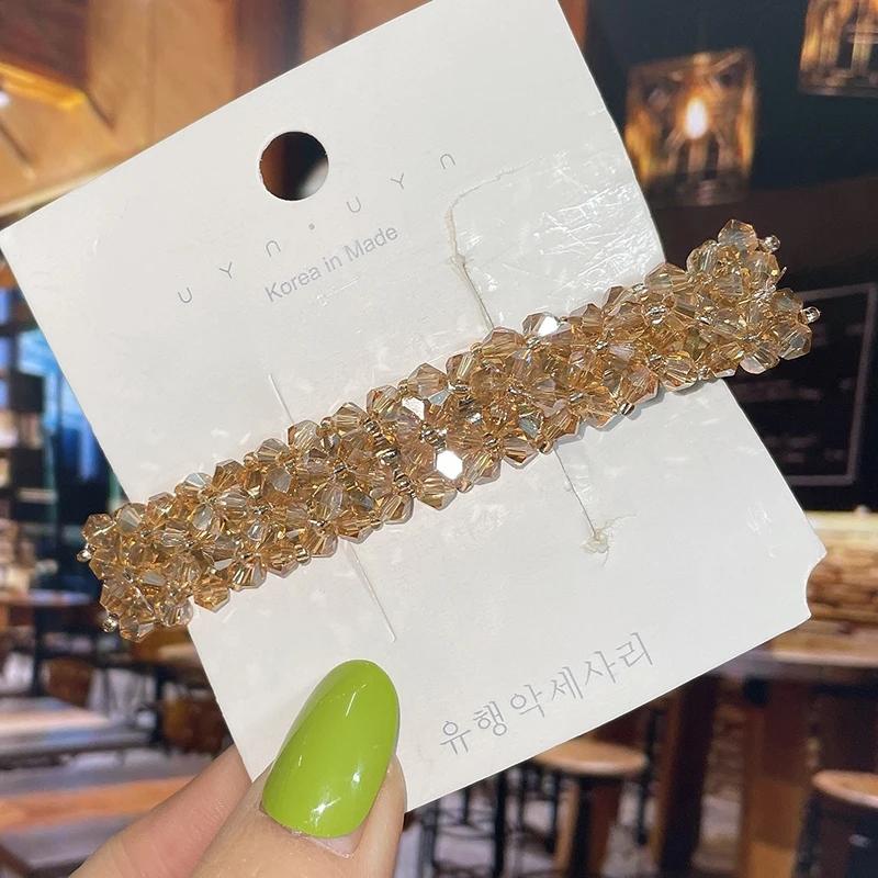 Mode Kristall Frühlings Haarspangen Nadeln Handgemachte Perlen Haarspangen Für Frauen Mädchen Mode Einfache Haaraccessoires Kopfschmuck