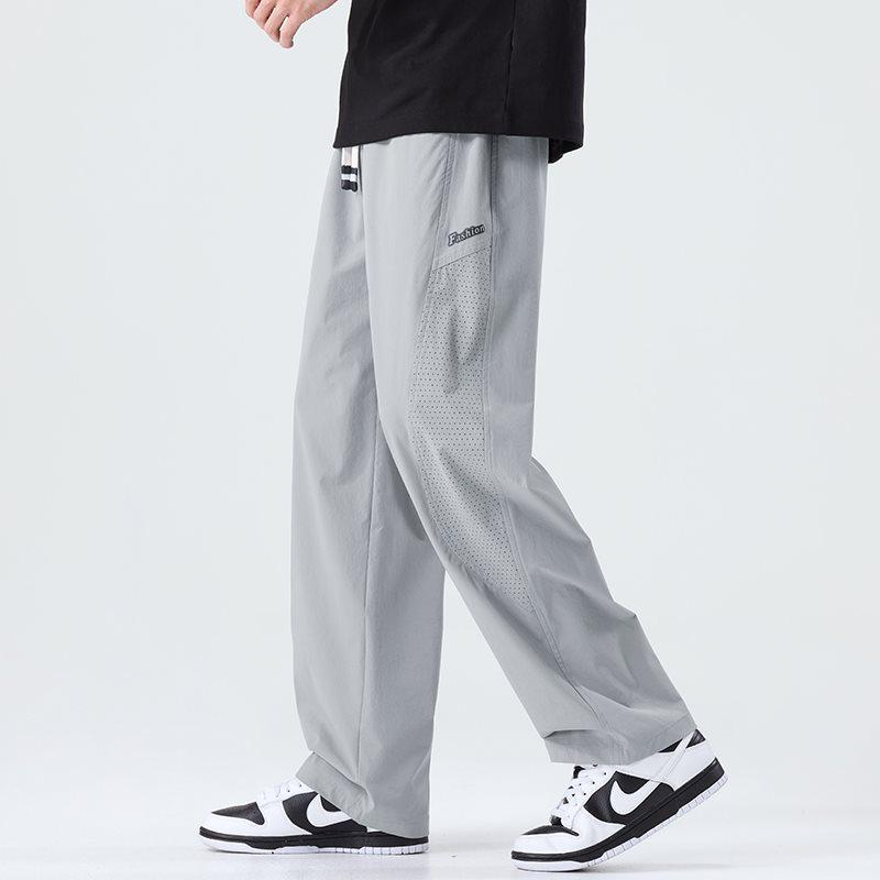 Men's Summer Ice Silk Breathable Mesh Pants: Loose, Casual, Comfortable, Versatile, Tall Slimming, Trendy