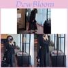 Elegant Black Polka Dot Long Dress With V Neck And Bell Sleeves For Spring Summer Vacation Wear