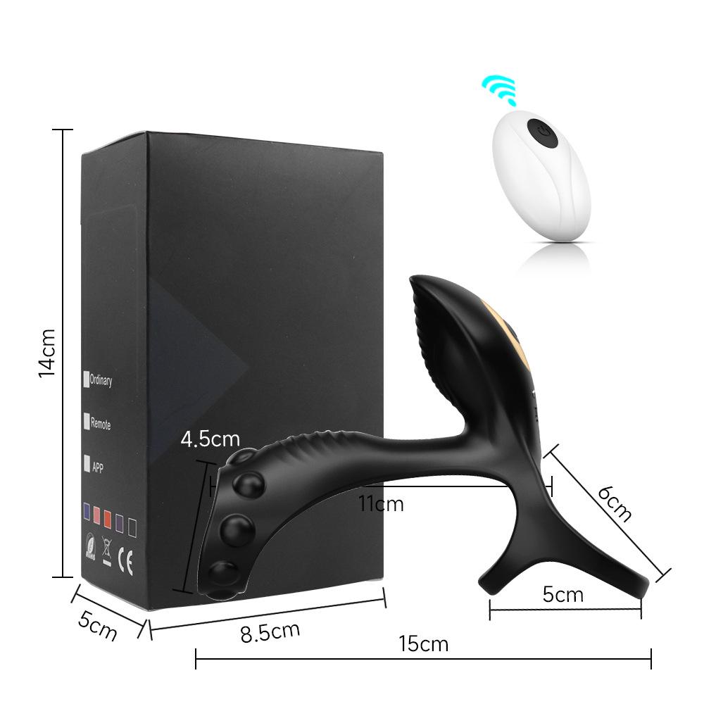 Three-pronged Silicone Vibrating Cock Ring with Wireless APP Remote Control