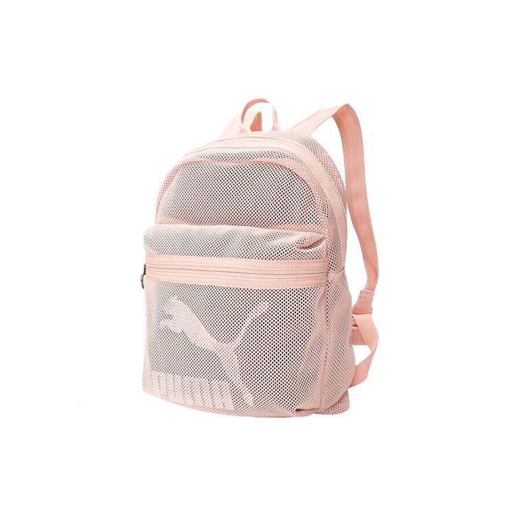 Puma Originals Mesh Fabric Backpack Unisex Backpacks Pink 075425-02 Peach Pink