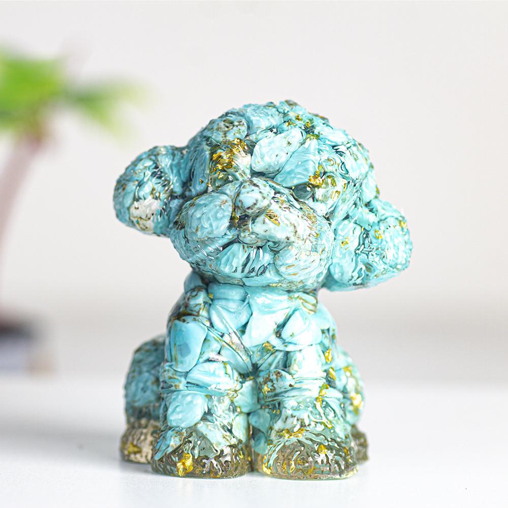 Figurine Chien Teddy Art Résine Décoration Cristal Pour Cadeau Et Décoration Intérieure