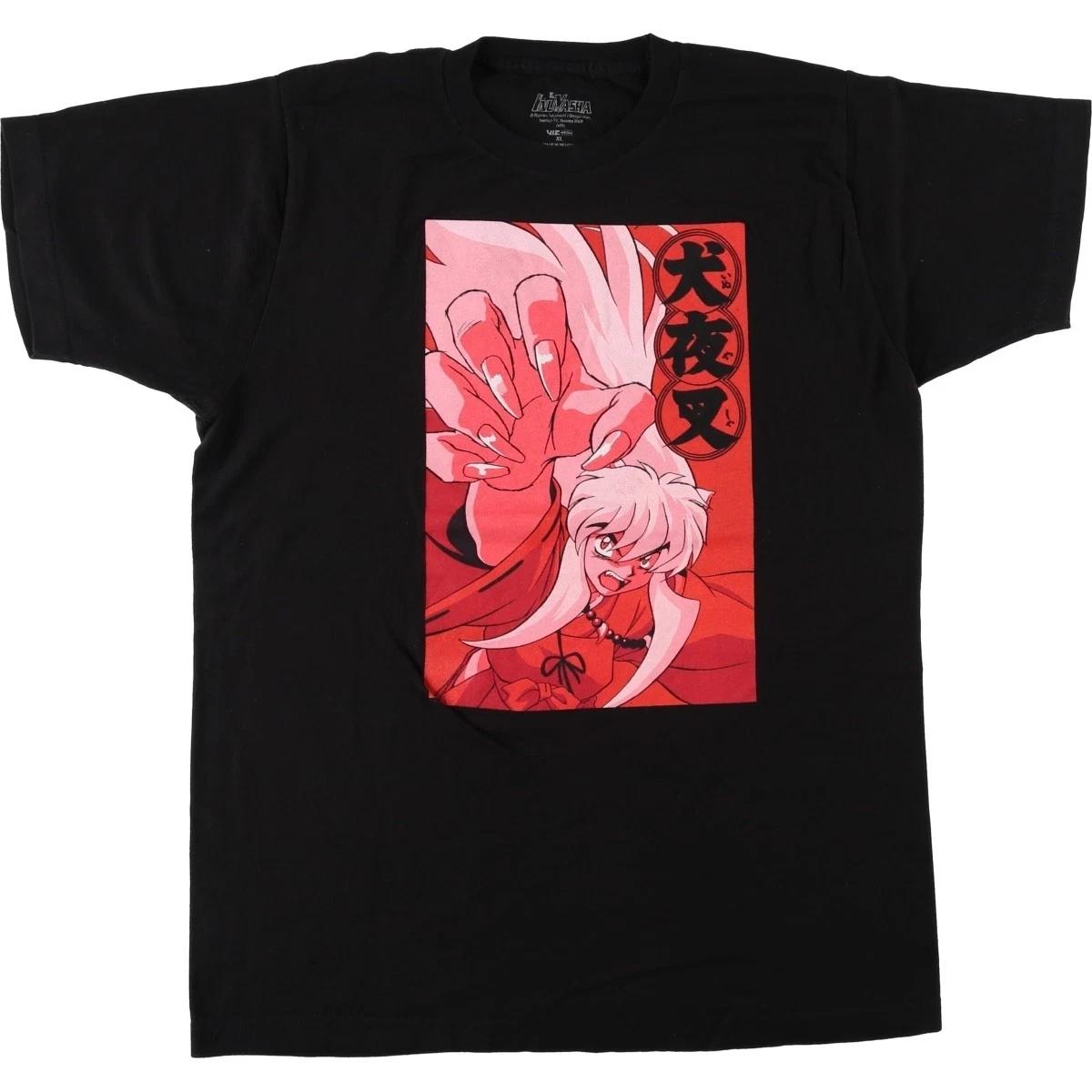 Vintage Inuyasha Anime T-Shirt Black XL Character Graphic Japan M