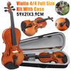 Kit Complet pentru Vioară 4/4 Cu Toc, Arc, Corzi de Rezervă, Colofoniu, Acordor Vioară de Dimensiune Completă pentru Începători Set de Vioară din Lemn Pentru Copii și Adulți