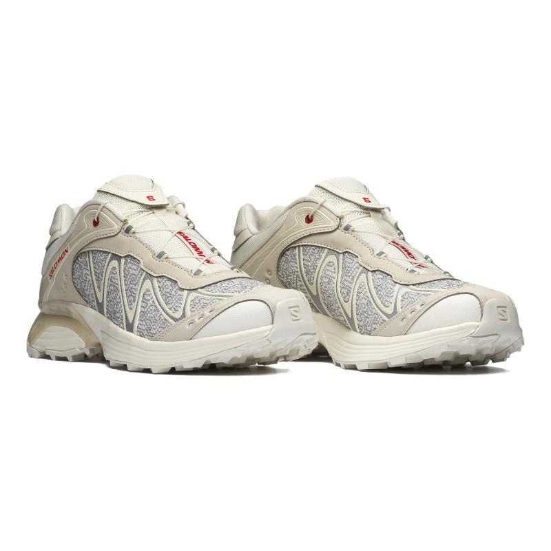 SALOMON Cushioning Anti-Slip Wear-Resistant Breathability Low-Top Running Shoes Unisex Vanilla Earth Gray Fire Red Sneakers 478479